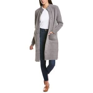 J.Mclaughlin Womens Tripp Sweater Coat Gray‎ Size Large Cozy Minimalist Classic